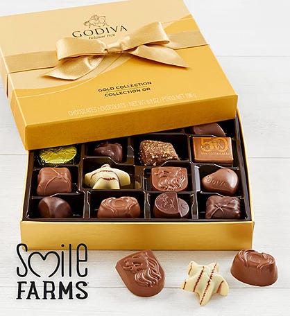 Godiva® Gold Ballotin Chocolates Box - 18 piece